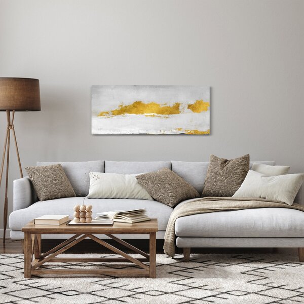 Tablou - Mișcări aurii și gri (120x50 cm)