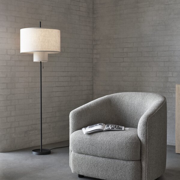 New Works lampadar Margin, bej, Ø 46 cm înălțime 153 țesătură, Bej, Camera de zi / sufragerie, Țesătură / Textil, Scandinavă