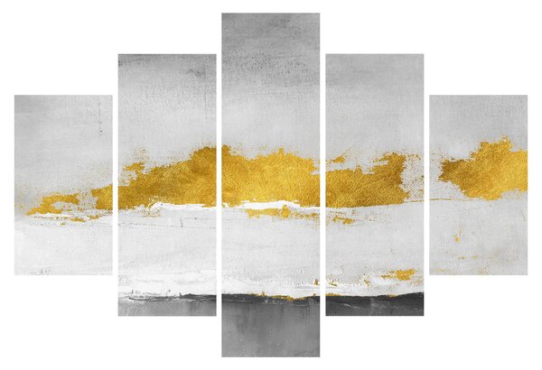 Tablou - Mișcări aurii și gri (150x105 cm)