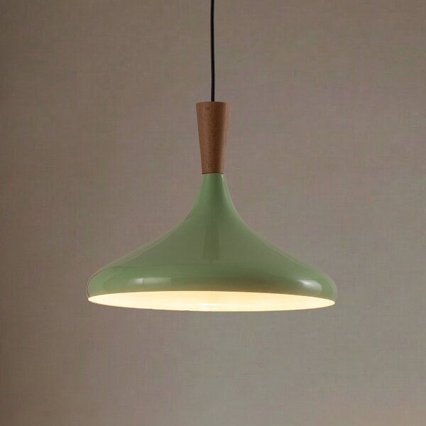 ROYALTECH Lampă suspendată Chris, verde mentă/alb, Ø 35 cm, metal, reglabil, Verde, Camera de zi / sufragerie, Metal