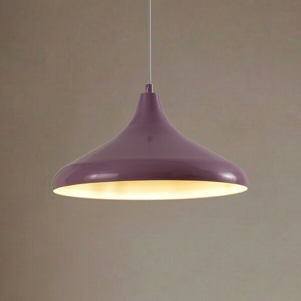 ROYALTECH Lampă suspendată Claus, violet/alb, Ø 35 cm, metal, reglabil, Violet, Camera de zi / sufragerie, Metal