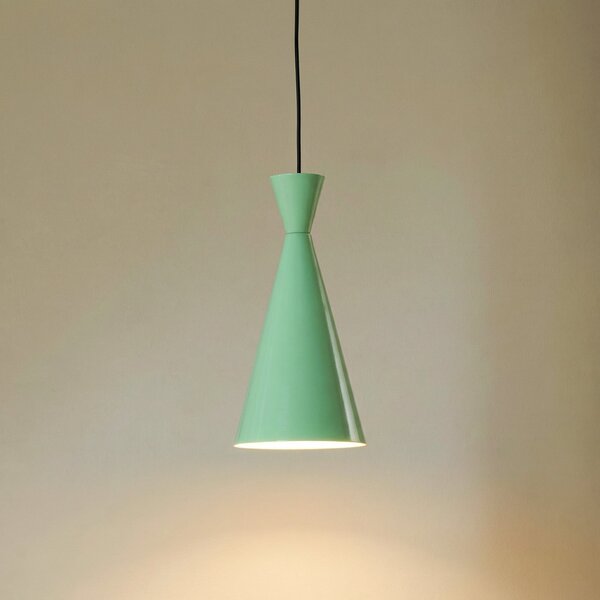 ROYALTECH Lampă suspendată Glenora, verde mentă/alb, metal, Ø 18 cm, reglabil, Verde, Camera de zi / sufragerie, Metal, Modern