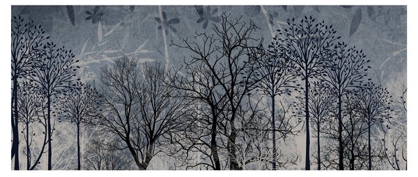 Tablou - Siluetă copac și frunze (120x50 cm)