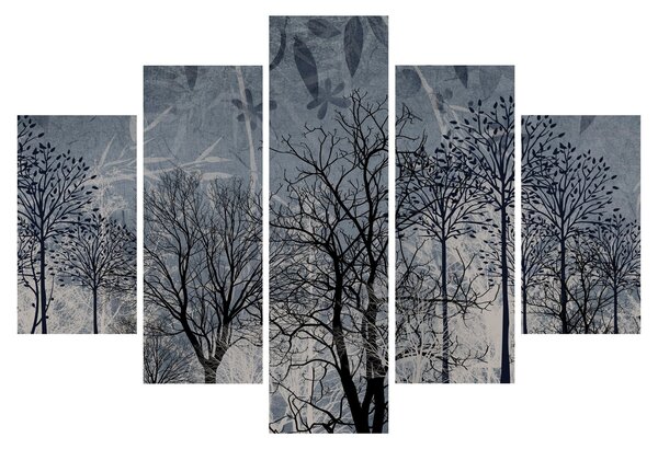 Tablou - Siluetă copac și frunze (150x105 cm)