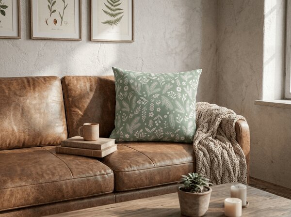Husa perna din polibumbac ARBORA 45x45 cm, verde
