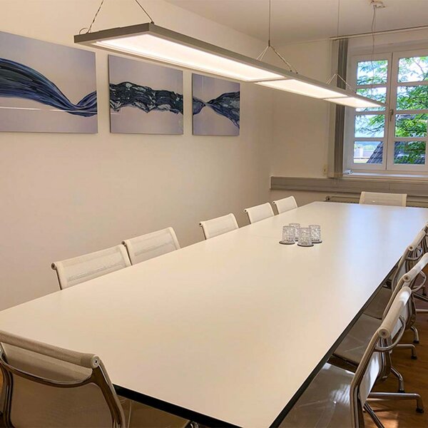 DOTLUX Lampă suspendată LED OFFICE alb 120 x 30 cm CCT 54 W dim, reglabil, Alb, Studiu / Birou, Aluminiu, Modern