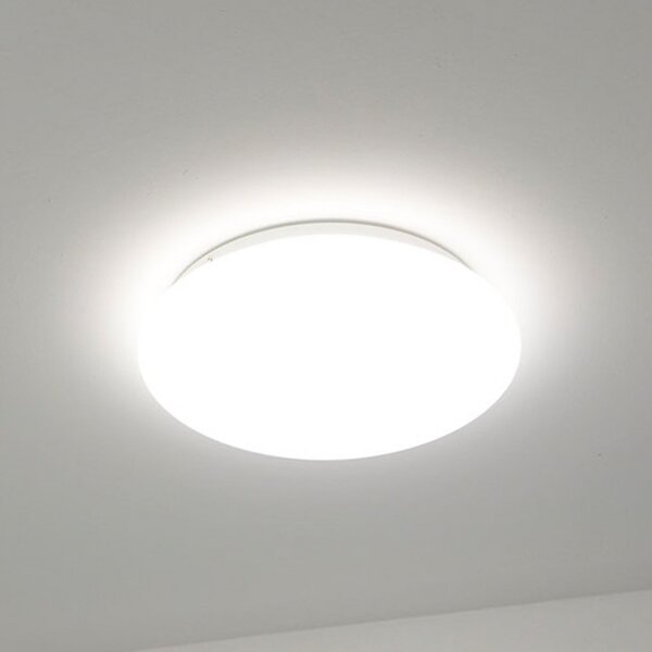 DOTLUX plafonieră LED LUNA, alb, Ø 33 cm, PMMA, CCT IP44, Alb, Baie, Plastic, Modern