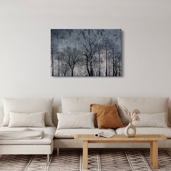 Tablou - Siluetă copac și frunze (90x60 cm)