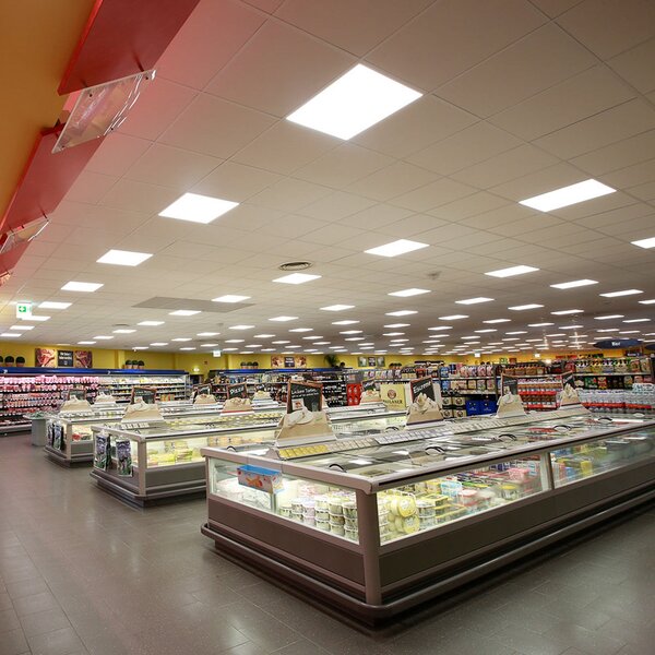 DOTLUX Panou LED FLATugr, alb, 62 x cm, metal, 36 W CCT, reglabil, Alb, Studiu / Birou, Aluminiu, Luminile încastrate unghiulare