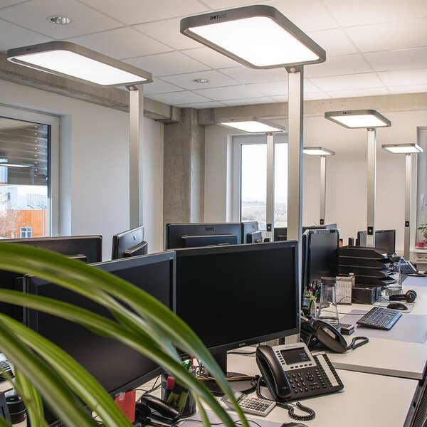 DOTLUX LED lampadar STUDIObutler argint 80 W 840 dim, reglabil, Metalic, Studiu / Birou, Aluminiu, Proiector suspendat