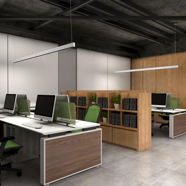 DOTLUX Lampă suspendată LED STYLEfree, alb, 118 cm 50 W 4.000 K, Alb, Studiu / Birou, Aluminiu, Modern