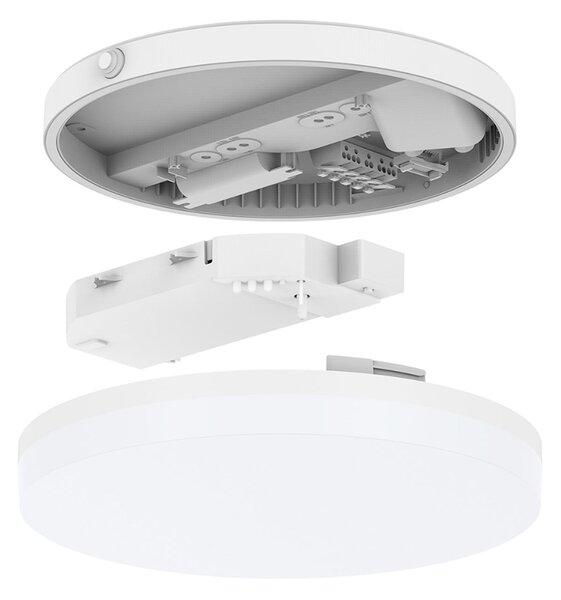 DOTLUX plafonieră LED SURFACE, Ø 25 cm, alb, PC, CCT, IP54, Alb, Baie, Plastic
