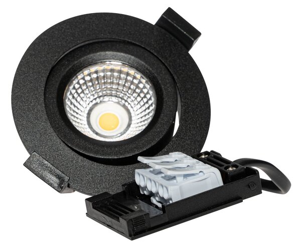 DOTLUX LED lampă de plafon încastrată CIRCLEminidim, negru Ø 8,5 cm, reglabil, Negru, Baie, Aluminiu, Modern, Plafon încastrat
