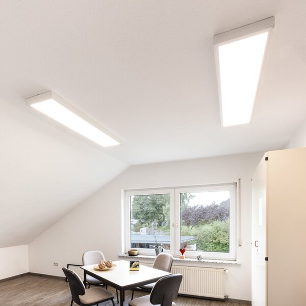 DOTLUX Panou LED PANELbig-ugr, 30 x 120 cm, aluminiu alb CCT HCL, Alb, Studiu / Birou, Aluminiu
