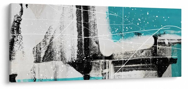 Tablou - Abstract turcoaz (120x50 cm)