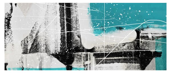 Tablou - Abstract turcoaz (120x50 cm)
