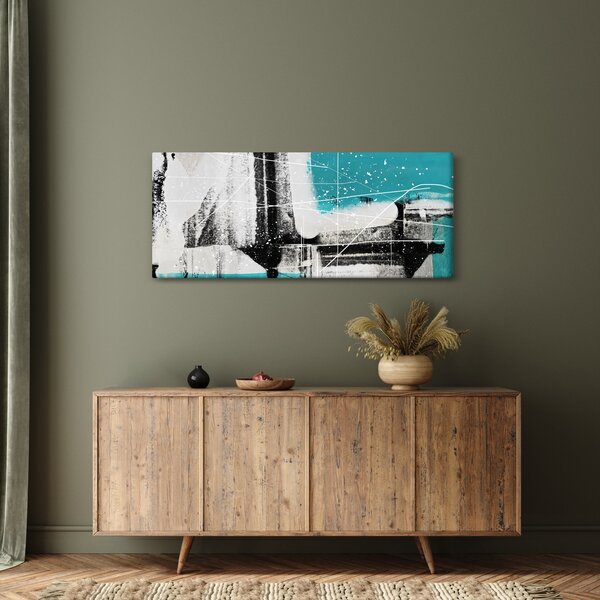 Tablou - Abstract turcoaz (120x50 cm)