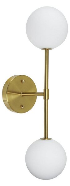 PR Home Sigma D aplică de perete, aur/opal, 2 becuri 49 cm sticlă, reglabil, Auriu / Alamă, Camera de zi / sufragerie, Metal, glob