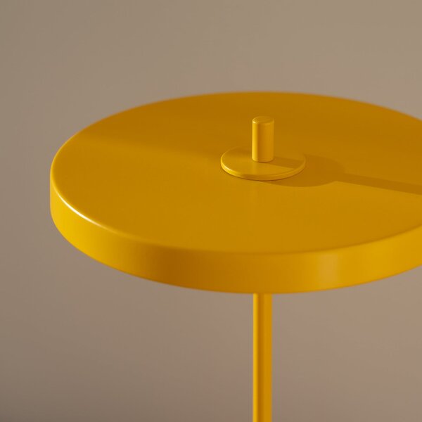 UMAGE LED lampă de masă reîncărcabilă Asteria Move sun galben uni, 31cm, reglabil, Galben, Camera de zi / sufragerie, Metal, Design