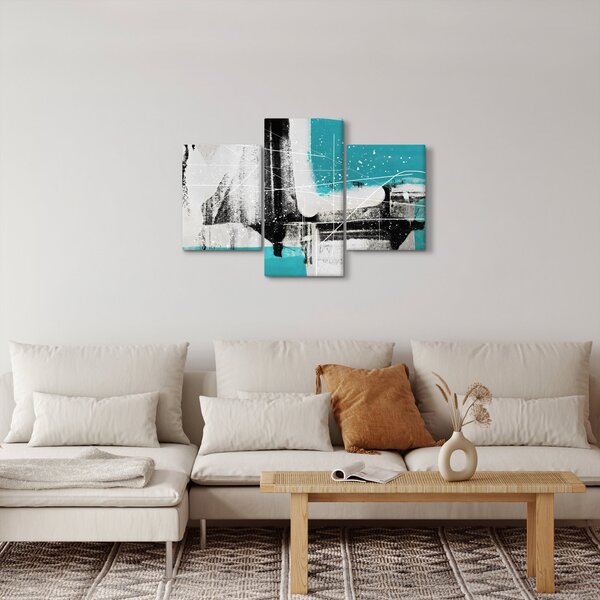 Tablou - Abstract turcoaz (90x60 cm)