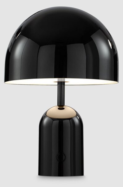 Tom Dixon Lampa de masă cu baterie BELL PORTABLE, negru, 28 cm IP44, reglabil, Negru, Camera de zi / sufragerie, Plastic, Design