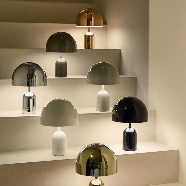 Tom Dixon Lampa de masă cu baterie BELL PORTABLE, negru, 28 cm IP44, reglabil, Negru, Camera de zi / sufragerie, Plastic, Design