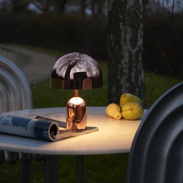 Tom Dixon Lampa de masă cu baterie BELL PORTABLE, cupru, 28 cm IP44, reglabil, Cupru, Camera de zi / sufragerie, Plastic, Design