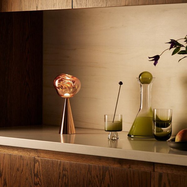 Tom Dixon LED-Lampa de masă cu baterie reîncărcabilă Melt, culoare cupru,, reglabil, Cupru, Plastic, Design