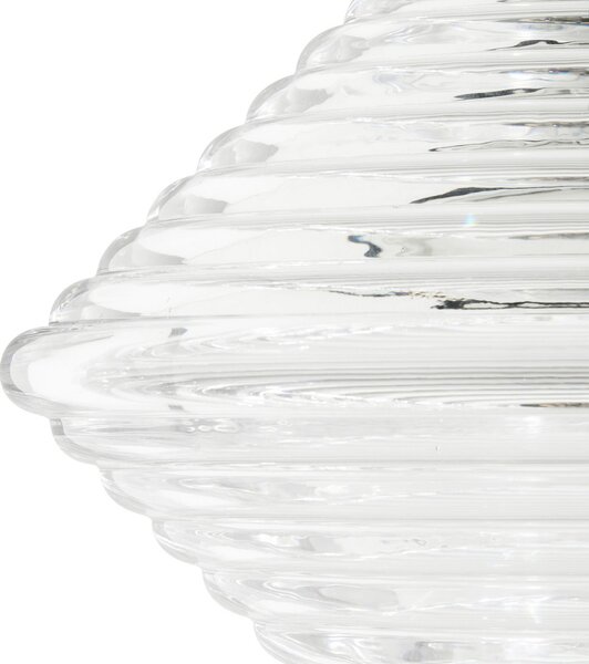 Tom Dixon Lampă suspendată LED Press Cone, transparentă, Ø 34 cm, 927, reglabil, Transparent, Camera de zi / sufragerie, Sticlă, Design