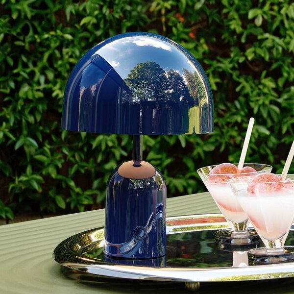 Tom Dixon Lampa de masă cu baterie BELL PORTABLE, indigo, 28 cm IP44, reglabil, Albastru, Camera de zi / sufragerie, Plastic, Design
