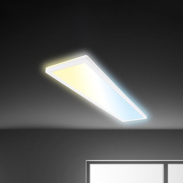 Briloner Panou LED Tava CCT, alb, 98 x 20 cm, iluminare din spate, plastic, reglabil, Alb, Studiu / Birou, Plastic