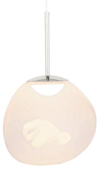 Tom Dixon Dixon, lampă suspendată LED Melt, Ø 28 cm, opal/argintiu, reglabil, Alb, Camera de zi / sufragerie, Plastic, Design