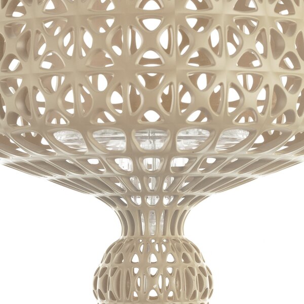 Kartell Lampă de masă LED Mini Kabuki, bej, înălțime 70 cm, reglabil, Bej, Camera de zi / sufragerie, Plastic, Design