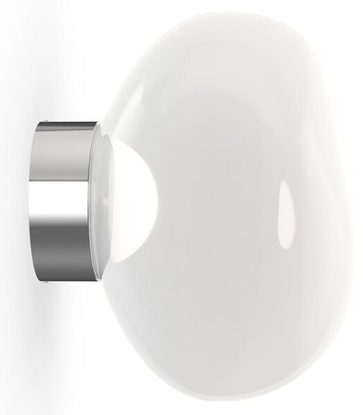 Tom Dixon Aplică LED Melt, Ø 29 cm, opal/crom, reglabil, Metalic, Camera de zi / sufragerie, Plastic, Design