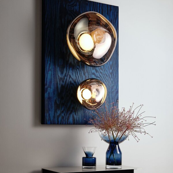 Tom Dixon Aplică de perete LED Melt, Ø 29 cm, culoare bronz, reglabil, Bronz / Alamă Veche, Camera de zi / sufragerie, Plastic, Design