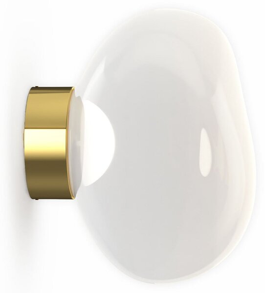 Tom Dixon Aplică LED Melt, Ø 29 cm, opal/auriu, reglabil, Auriu / Alamă, Camera de zi / sufragerie, Plastic, Design