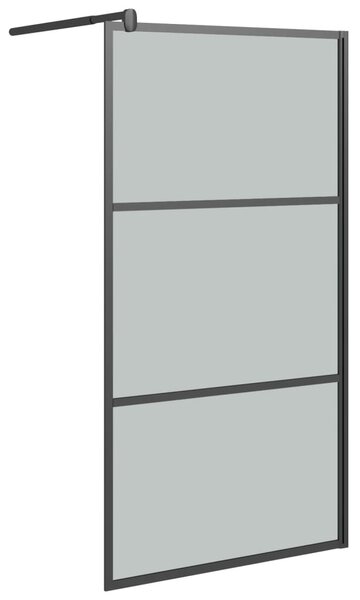 Paravan duș walk-in negru 100x195 cm sticlă ESG culoare închisă