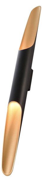 Deko-Light Apodis Aplică de perete cu LED, negru / auriu, înălțime 80 cm, metal dimabil, reglabil, Negru, Camera de zi / sufragerie, Metal, Modern