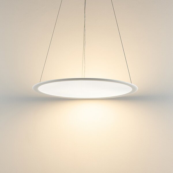 Deko-Light Lampă suspendată LED PANEL, alb, Ø 63 cm, metal, CCT, dimabil, 50 W, reglabil, Alb, Studiu / Birou, Aluminiu, Modern