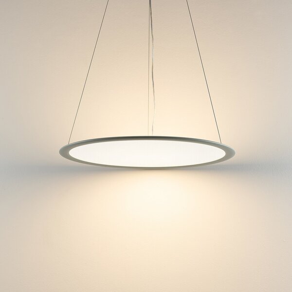 Deko-Light Lampă suspendată LED PANEL, gri, Ø 63 cm, metal, CCT, dimabil, 50 W, reglabil, Metalic, Studiu / Birou, Aluminiu, Modern