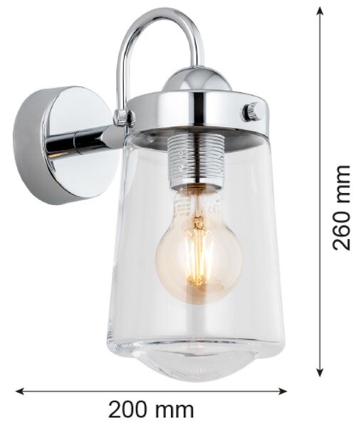 Argon Pasadena lampă de perete 1x15 W crom-transparent 4719