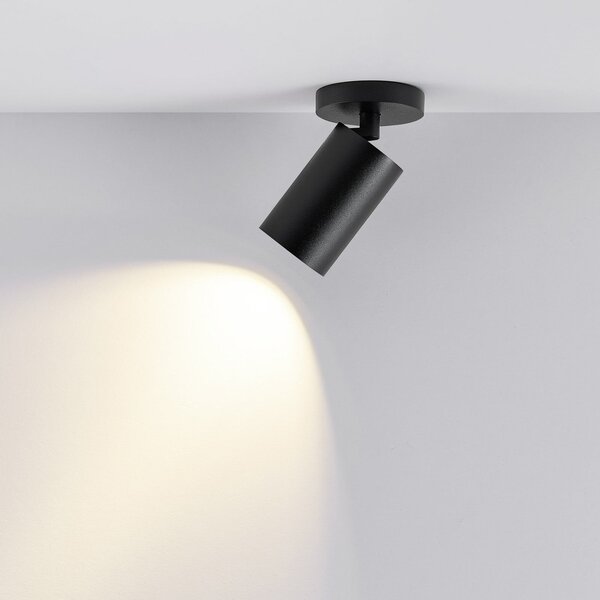 Deko-Light Spot de plafon CAN TILT, negru, Ø 8 cm, 1 bec, metal GU10, reglabil, Negru, Camera de zi / sufragerie, Aluminiu