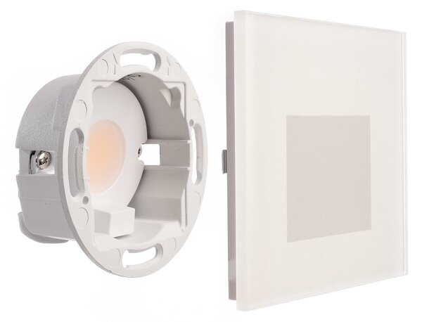 Deko-Light Aplică încastrată cu LED SET Alwaid, sticlă mată, 8 x cm, 2.700 K, Alb, Hol, Sticlă, Modern, Luminile încastrate unghiulare