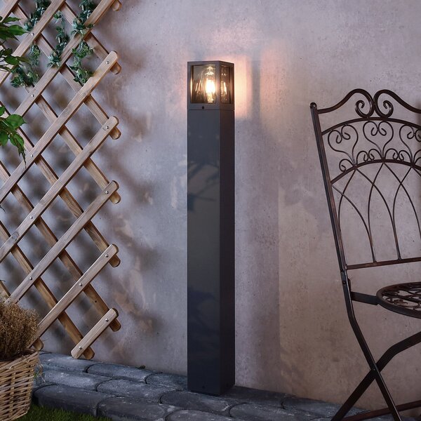 Deko-Light Bornă luminoasă Facado II, înălțime 100 cm, gri/moke 11 x cm IP65, reglabil, Gri, Aluminiu, Modern