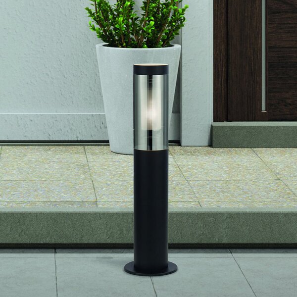 Searchlight Lampă cu soclu Batton, IP44, negru, înălțime 45 cm, metal, reglabil, Negru, Aluminiu, Modern
