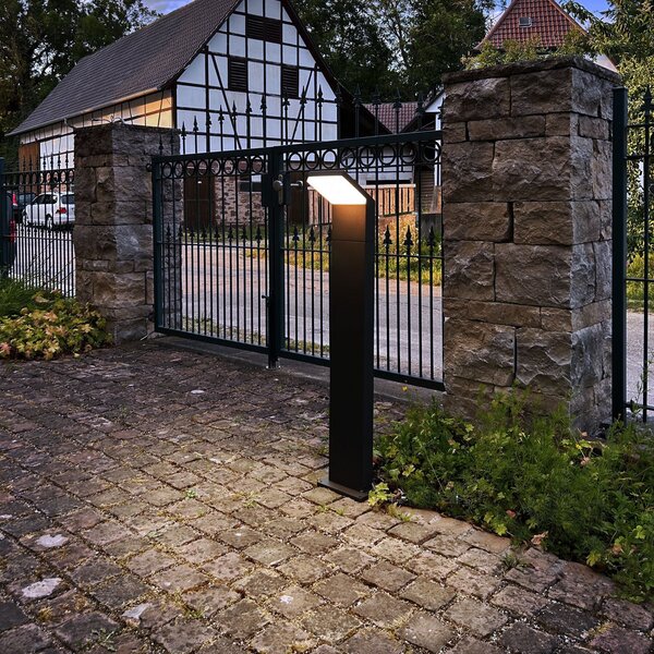 Deko-Light Bornă luminoasă LED Tucanae, gri, înălțime 100 cm, IP65, metal, Gri, Aluminiu, Modern