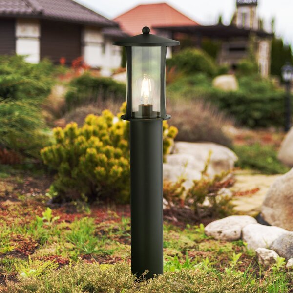 Searchlight Lampă stâlpișor Pagoda, IP44, negru, înălțime 73 cm, metal, reglabil, Negru, Aluminiu