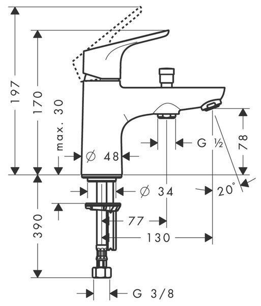 Hansgrohe Focus baterie cadă-duș cadă crom 31930000