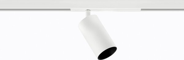 Ivela Spot pe șină Microperfetto, alb, PWM 48 V 30° 3.000 K, reglabil, Alb, Hol, Aluminiu, Modern