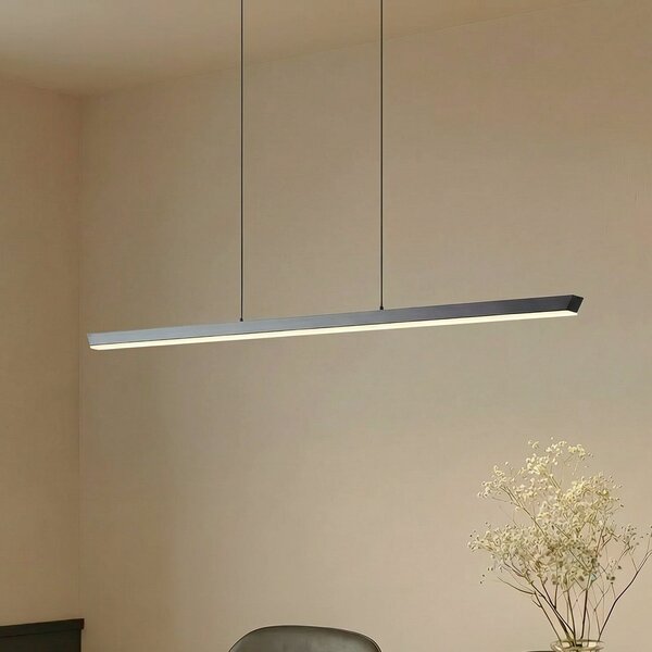 Lucande Lampă suspendată LED Solvar, 117 cm, negru, CCT, dimabil, reglabil, Negru, Camera de zi / sufragerie, Metal, Modern